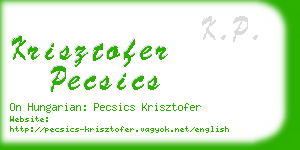 krisztofer pecsics business card